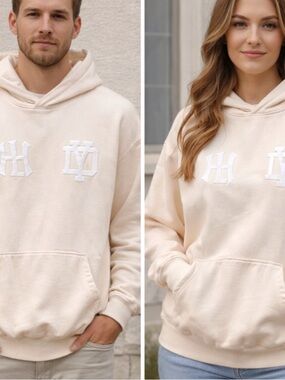 grailed holiday Cream Pullover Hoodie with Embroidered Logo